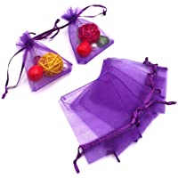 Los mejores  - 100pcs Bolsas de Organza de Regalo Bolsitas de Organza 7x9cm para Boda Favores- Joyas y Dulces (Morado)